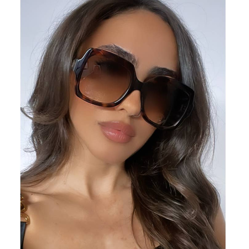 NEW GUCCI GG1337S Brown Havana Square Sunglasses - Picture 2 of 8